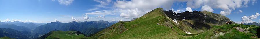 Panoramica sul sent. 101-109 con vista verso la conca dei Laghetti di Ponteranica